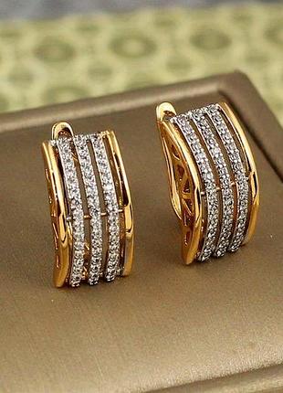 Серьги xuping jewelry желание с родием 1,8 см золотистые
