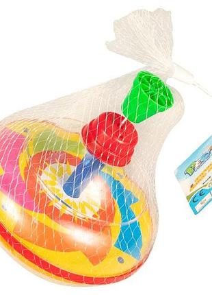 Дитяча іграшка дзига заводна 850 в сітці, висота 13 см жовтий