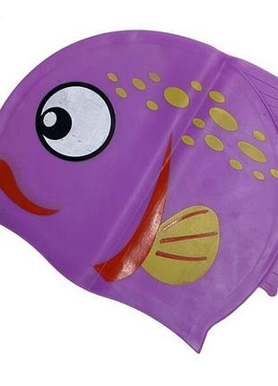 Шапочка для плавання дитяча fish ne-sw-390-v, фіолетова