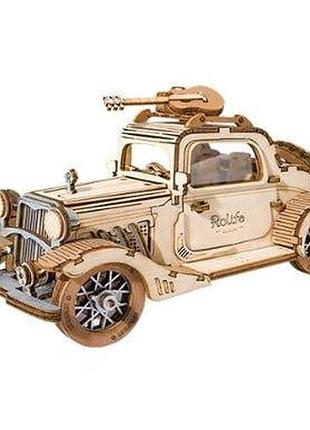 Деревянный 3d-пазл конструктор ретро автомобиль robotime vintage car tg504 (164 детали)