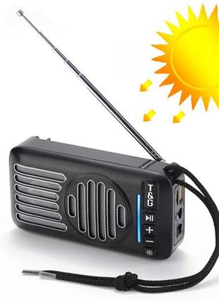 Bluetooth колонка tg368, speakerphone, радіо, сонячна батарея чорна