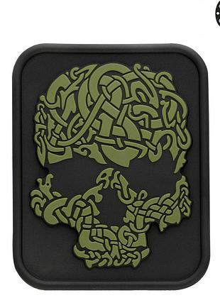 M-tac нашивка viking skull pvc black/olive