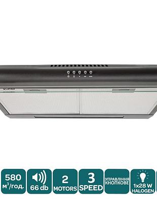 Двухмоторная вытяжка черная плоская ventolux roma 60 bk 2m lux