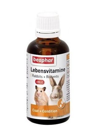 Beaphar кормовая добавка lebens vitamine для грызунов и кроликов 50мл 13173