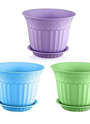 Горшок для цветов из подвеса. антик 2,5л (микс) тм irak plastik