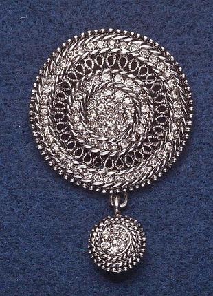 Брошь металл серебро 3,7х5,5 см