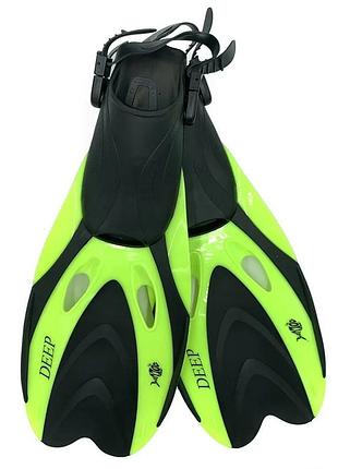 Ласты с открытой пяткой dlv deep ne-66-43-46-y размер l/xl 43-46 салатовые