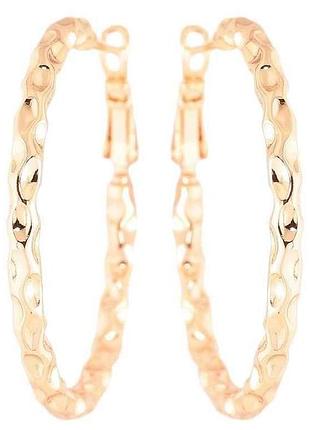 Сережки позолота 18k кільця (конго) декоративний візерунок» ø 4см (256050) тм xuping