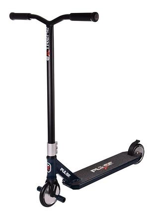 Самокат трюковый 2-х колёсный tr21008 (rl7t) extreme motion pulse, pu 120 мм, цельный алюминий синий