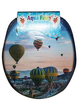 Крышка д/унитаза мягкая (синяя) тм aquafairy classic bej