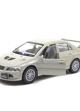 Колекційна машинка "mitsubishi evolution vii" kt5052w(silver) масштаб 1:42