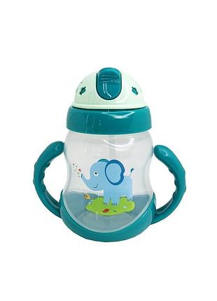 Бутылочка пластиковая с ручками mgz-0322(green) 250 мл