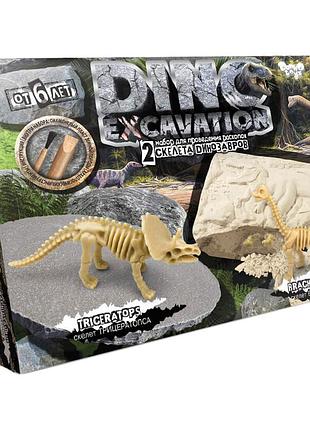 Детский набор для проведения раскопок динозавров dex-01 dino excavation трицератопс