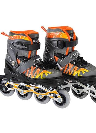 Детские ролики extreme motion rl2436 светящиеся колеса, серый, s (30-33)