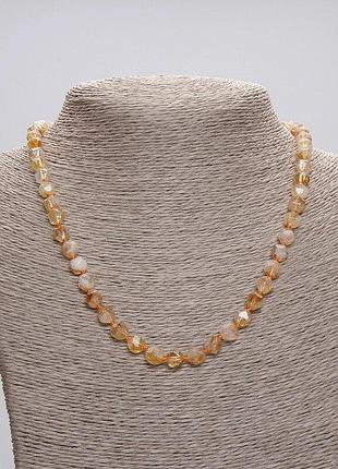Намисто цитрин багатогранники d-7х6мм+- l-45см +- з замочком