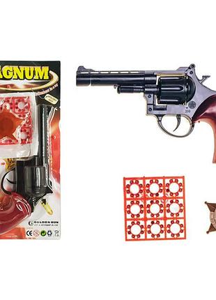 Игрушечный револьвер "magnum" c пистонами 280gg с значком блистер