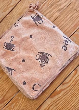 Кухонна серветка "чашка кава" мікрофібра 25*25