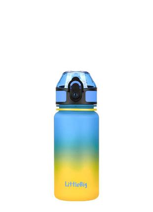 Дитяча пляшка для води littlebig uzspace 3020(yellow-blue) 350 мл, жовто-блакитна