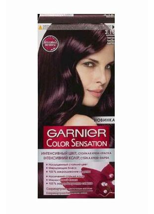 Крем-краска стойкая аметист сolor sensation (тон 3.16) тм garnier