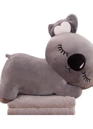 Детская мягкая игрушка "коала" l1129(grey) игрушка с пледом, размер 50 см