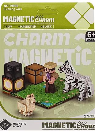 Детский магнитный конструктор minecraft 9966, 27 деталей
