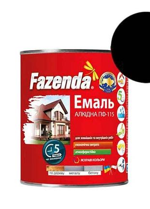 Эмаль алкидная пф-115 черный 2,8кг тм fazenda