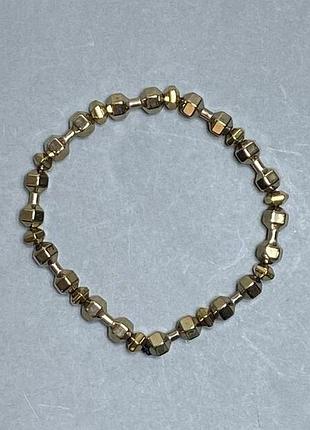 Браслет гематит гантель d-15х6мм+- гранований рондель 6х4мм+- l- 18см стрейч