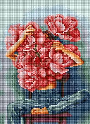 Алмазная мозаика "пионы в объятиях" ©mykhailyshyna daria dbs1073 brushme 40х50 см