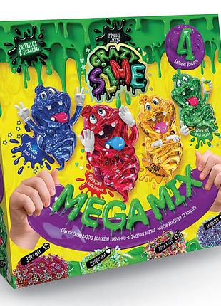 Детский набор для проведения опытов "crazy slime" slm-03 4в1 укр slm-03-01u