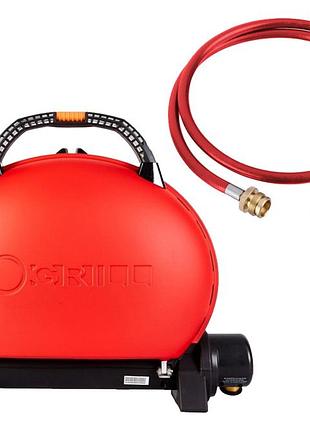 Комплект портативний переносний газовий гриль o-grill 500, червоний + шланг в подарунок! код: 011676