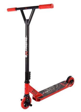 Самокат трюковый 2-х колёсный tr21005 (rl7t) extreme motion fox, pu 110 мм красный
