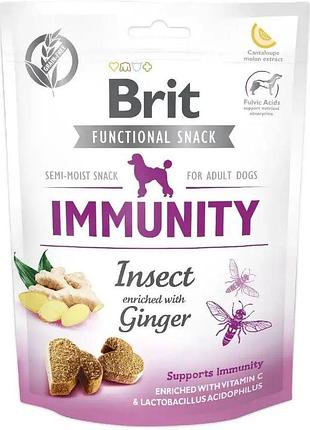 Лакомство brit care dog snack immunity с насекомыми и имбирем 150гр.