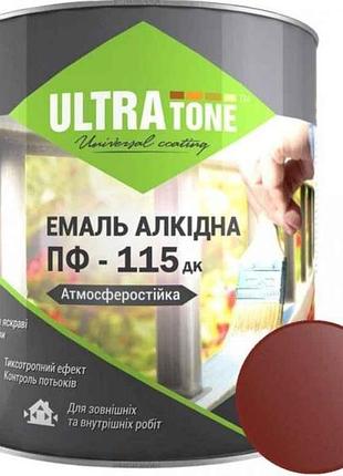 Эмаль алкидная пф-115 красно-коричневый 2,8кг тм ultra tone