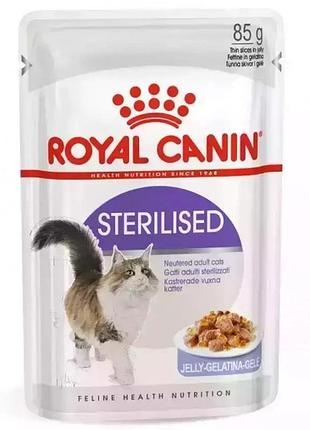 Royal canin sterilised jelly для стерилизованных кошек и кастрированных котов в желе 85 г