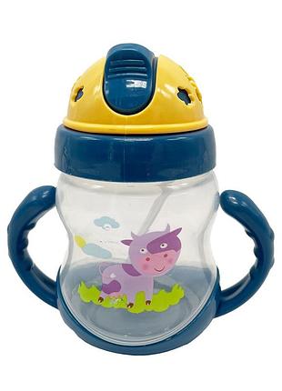Бутылочка пластиковая с ручками mgz-0322(blue) 250 мл