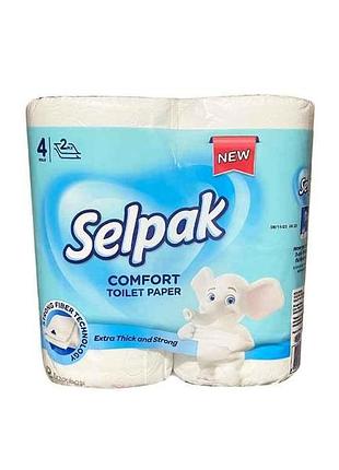 Туалетний папір 4шт білий тм selpak