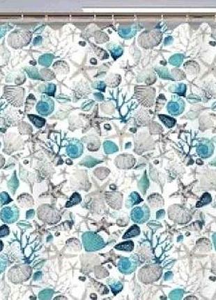 Штора для ванной 180*180см голубой море тм eco fabric
