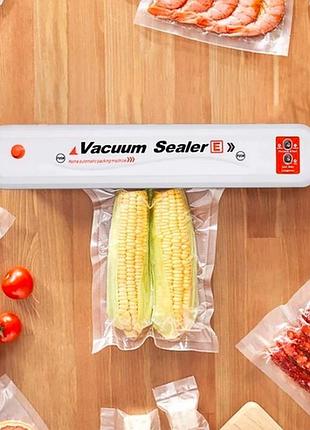 Вакуумный упаковщик продуктов белий vacuum sealer кухонный вакууматор для дома
