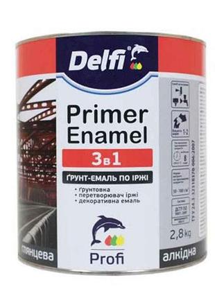 Грунт-емаль по іржі 3 в 1, синя - 2,8 кг тм delfi