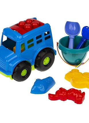 Песочный набор автобус "бусик" №3 colorplast 0107 синий