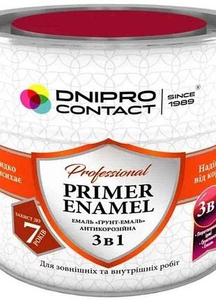 Грунт-емаль вишневий 2,8кг 3 в 1 тм dnipro contact