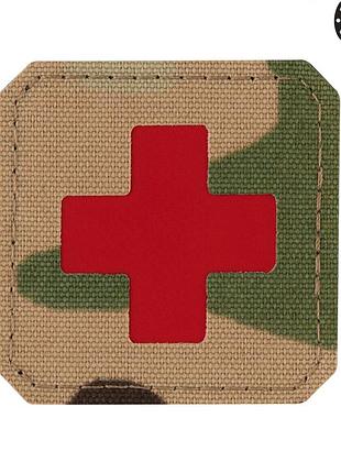M-tac нашивка medic cross laser cut multicam/red