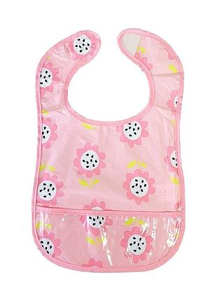 Дитячий слинявчик клейончатий mgz-0601(pink) на липучці
