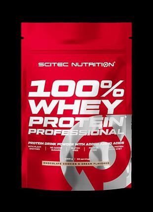 Протеїн scitec nutrition 100% whey protein professional 1000 grams (chocolate cookies cream)