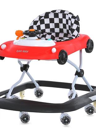 Детские ходунки car way me 1216 red-black, музыка, свет