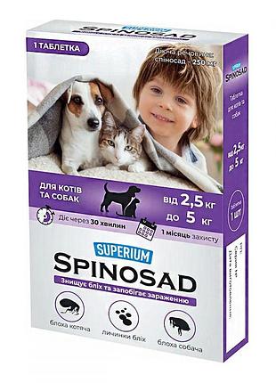 Spinosad таблетка від бліх для кішок і собак collar 2.5-5 кг