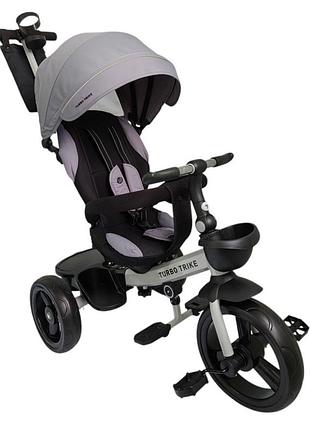 Велосипед дитячий триколісний mt 1001-1 smart grey з батьківською ручкою