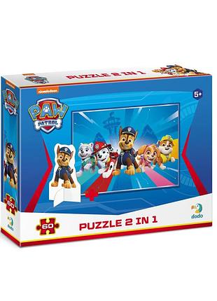 Детские пазлы paw patrol "готовы к приключениям" dodo 200163 60 элементов, с фигуркой