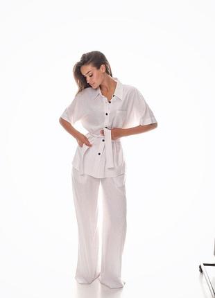 Костюм з льону в білому кольорі / l-xl s-m