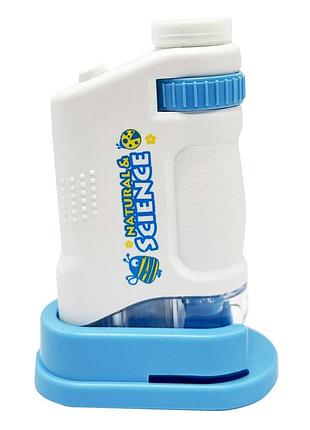 Дитяча іграшка "мікроскоп" 3108b(blue) щипці, скло в комплекті